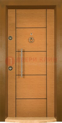 Коричневая входная дверь c МДФ панелью ЧД-13 в частный дом в Дедовске