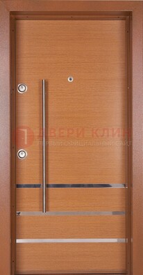 Коричневая входная дверь c МДФ панелью ЧД-31 в частный дом в Дедовске
