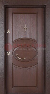 Коричневая входная дверь c МДФ панелью ЧД-36 в частный дом в Дедовске
