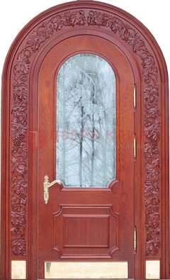Толстая металлическая арочная дверь со стеклом ДА-20 в Дедовске