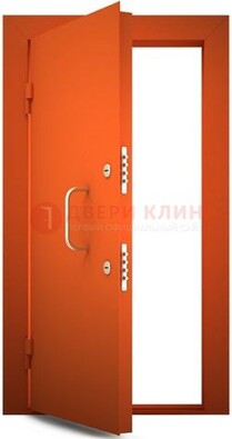Оранжевая стальная бронированная дверь с нитроэмалью ДБ-2 в Дедовске
