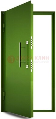 Зеленая металлическая бронированная дверь ДБ-8 в Дедовске