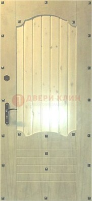 Белая железная дверь с евровагонкой ДЕ-9 в Дедовске