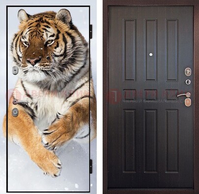Металлическая дверь с фотопечатью тигра ДФ-1 в Дедовске