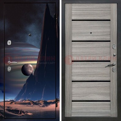 Стальная дверь с фотопечатью космоса ДФ-49 в Дедовске
