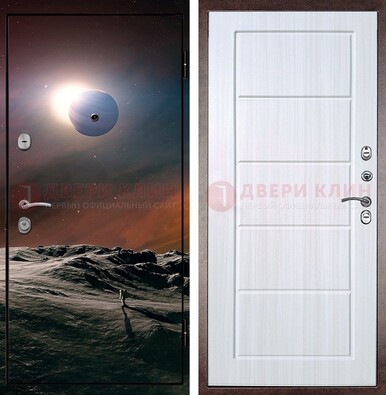 Стальная дверь с фотопечатью планет ДФ-8 в Дедовске