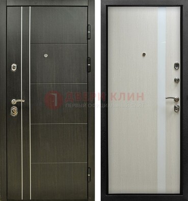Морозостойкая темная металлическая дверь с МДФ ДМ-164 в Дедовске