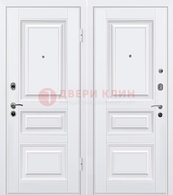 Белая металлическая дверь с МДФ ДМ-179 в Дедовске