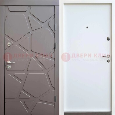 Серая входная дверь с филенчатой МДФ ДМ-216 в Климовске