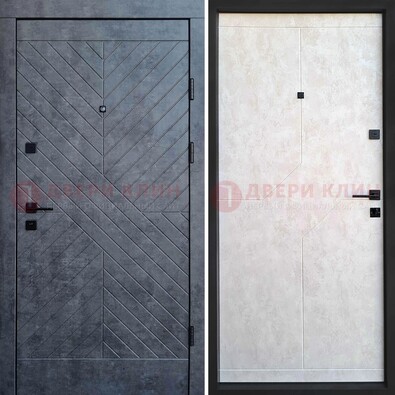 Серая железная дверь с филенчатой МДФ ДМ-217 в Дедовске