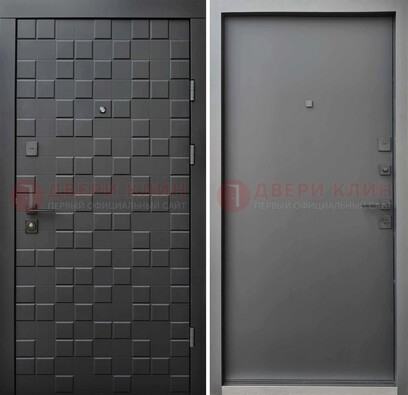 Темная стальная филенчатая дверь с МДФ ДМ-221 в Дедовске