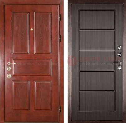 Красная металлическая дверь с МДФ в квартиру ДМ-387 в Дедовске