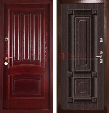 Красная стальная дверь с филенчатой МДФ ДМ-398 в Дедовске
