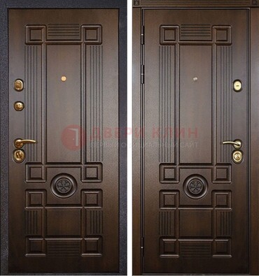 Квартирная коричневая железная дверь с МДФ ДМ-45 в Дедовске