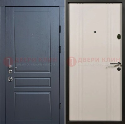 Темно-серая стальная дверь с МДФ хайтек ДМ-481 в Дедовске