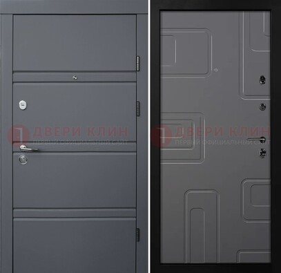 Серая металлическая дверь с МДФ в квартиру ДМ-485 в Дедовске