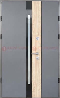 Полуторная металлическая дверь с МДФ ДМ-503 в Дедовске