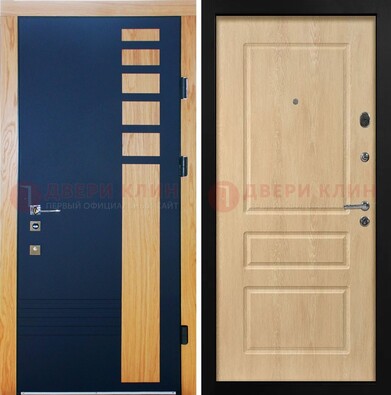 Двухцветная железная дверь с МДФ в квартиру ДМ-511 в Дедовске