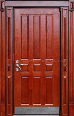Красная входная дверь для улицы с МДФ ДМ-532 в Дедовске
