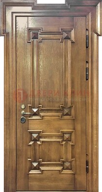 Филенчатая железная дверь с массивом дуба ДМД-56 в Дедовске