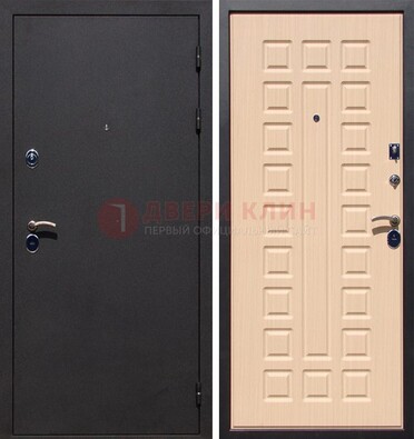Черная стальная дверь с порошковым окрасом МДФ внутри ДП-102 в Дедовске