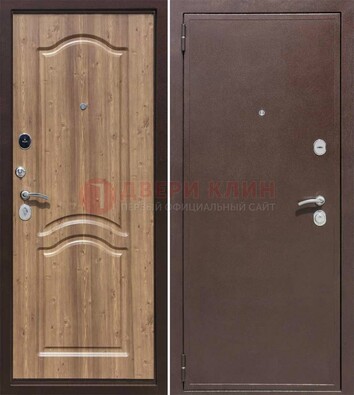 Коричневая железная дверь с порошковым окрасом ДП-191 В Ижевске