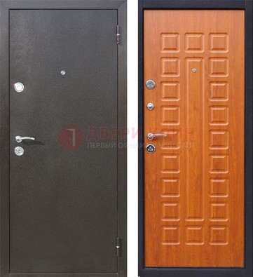 Коричневая стальная дверь с порошковым напылением ДП-202 в Дедовске