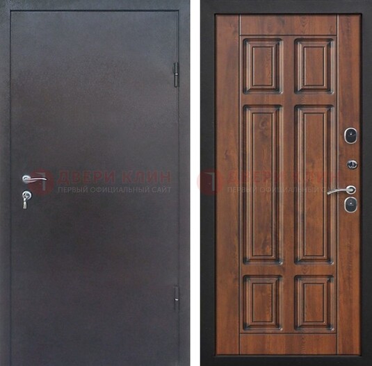 Темная входная дверь с порошковым покрытием с МДФ панелью ДП-235