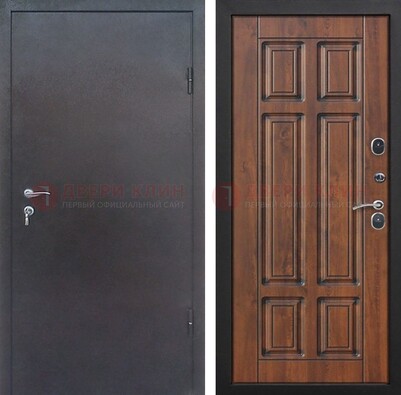 Темная входная дверь с порошковым покрытием с МДФ панелью ДП-235 в Дедовске