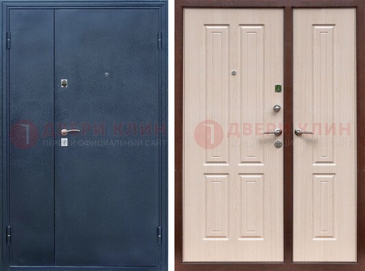 Двустворчатая стальная дверь с порошковым напылением и МДФ ДП-239 в Дедовске