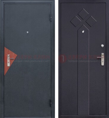 Черная входная дверь с порошковым напылением и узором внутри ДП-241 в Курске
