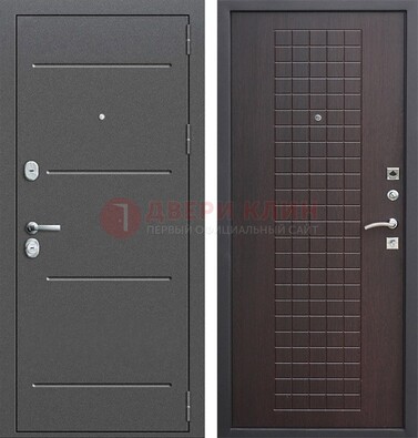 Металлическая дверь с порошковым покрытием и МДФ Махагон ДП-254 в Дедовске