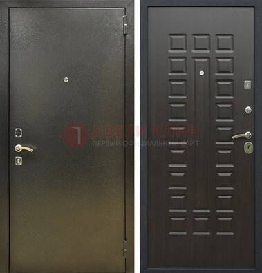 Темно-серая железная дверь с порошковым покрытием и МДФ Венге ДП-287 в Ярославле