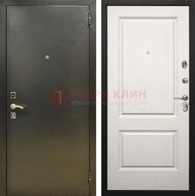 Металлическая темная дверь с порошковым напылением и классической МДФ ДП-298 в Дедовске