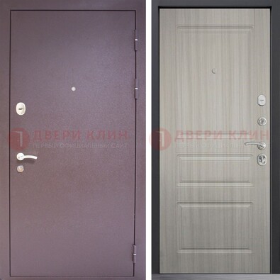 Темная стальная дверь с порошковым окрасом и МДФ ДП-310 в Дедовске