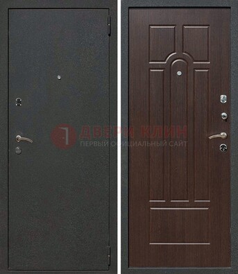 Черная металлическая дверь с порошковым окрасом ДП-47 в Дедовске
