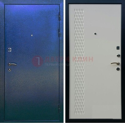 Синяя железная дверь с порошковым напылением ДП-49 в Дедовске