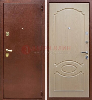 Коричневая металлическая дверь с порошковым окрасом ДП-76 в Дедовске