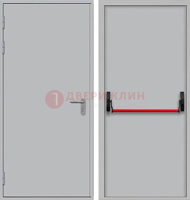 Белая металлическая противопожарная дверь с длинной ручкой ДПП-14 в Истре