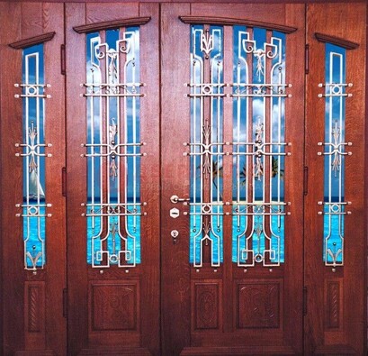 Парадная дверь со вставками из стекла ДПР-55 с шумоизоляцией в Дедовске
