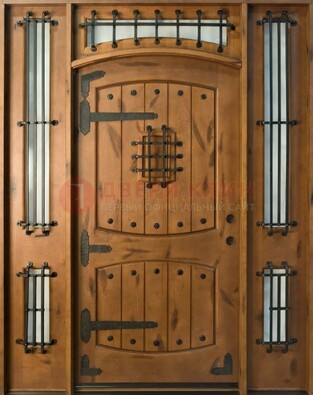 Парадная дверь с коваными элементами ДПР-68 в коттедж в Дедовске