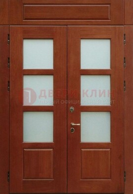 Металлическая парадная дверь со стеклом ДПР-69 для загородного дома в Дедовске