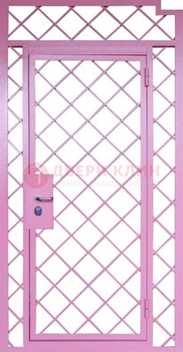Розовая металлическая решетчатая дверь ДР-15 в Дедовске