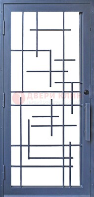 Современная железная решетчатая дверь синяя ДР-31 в Дедовске