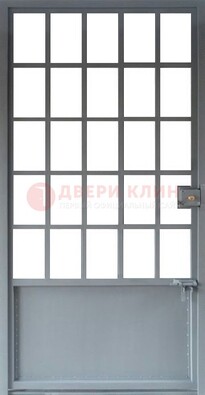 Металлическая решетчатая дверь в сером цвете ДР-7 в Дедовске