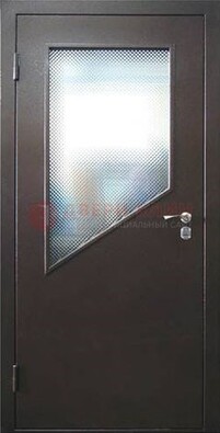 Стальная дверь со стеклом ДС-5 в кирпичный коттедж в Дедовске
