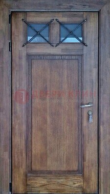 Металлическая дверь с Виноритом со стеклом и ковкой под старину ДСК-209 в Дедовске
