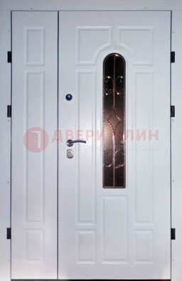 Входная дверь Винорит со стеклом в белом цвете ДСК-277 в Дедовске