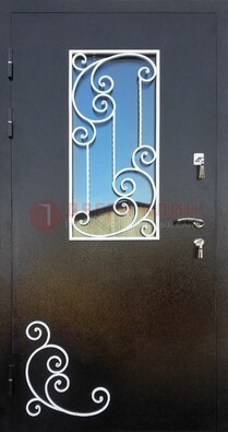 Входная дверь Порошок со стеклом и ковкой ДСК-278 в Егорьевске
