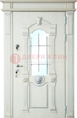 Герметичная входная дверь со стеклом и ковкой с украшением ДСК-64 в Дедовске